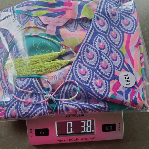 HTF Lilly Pulitzer Lettie Silk Caftan Small Safari Sighted Flowy Oversizedβ Med - Picture 14 of 16